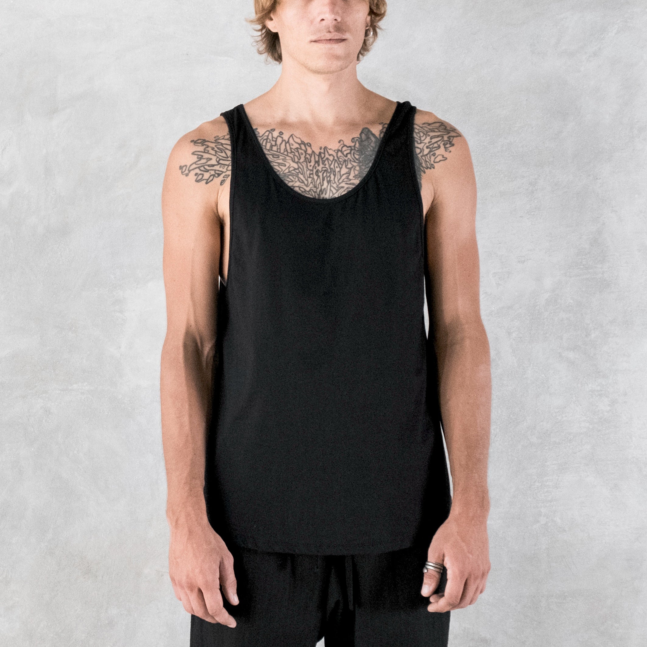 Men's Black Tank Top Organic Cotton