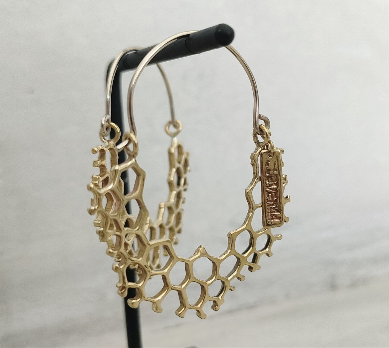 Hex Hoops Mini Brass