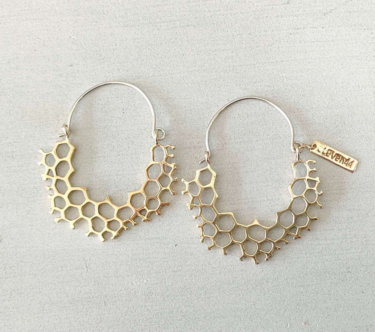 Hex Hoops Mini Brass