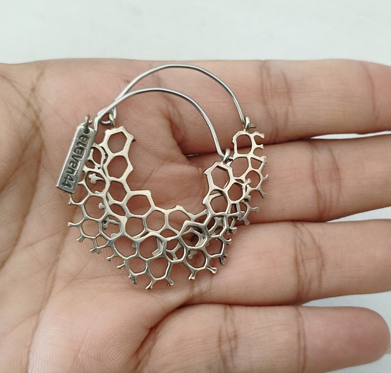 Hex Hoops Mini Silver