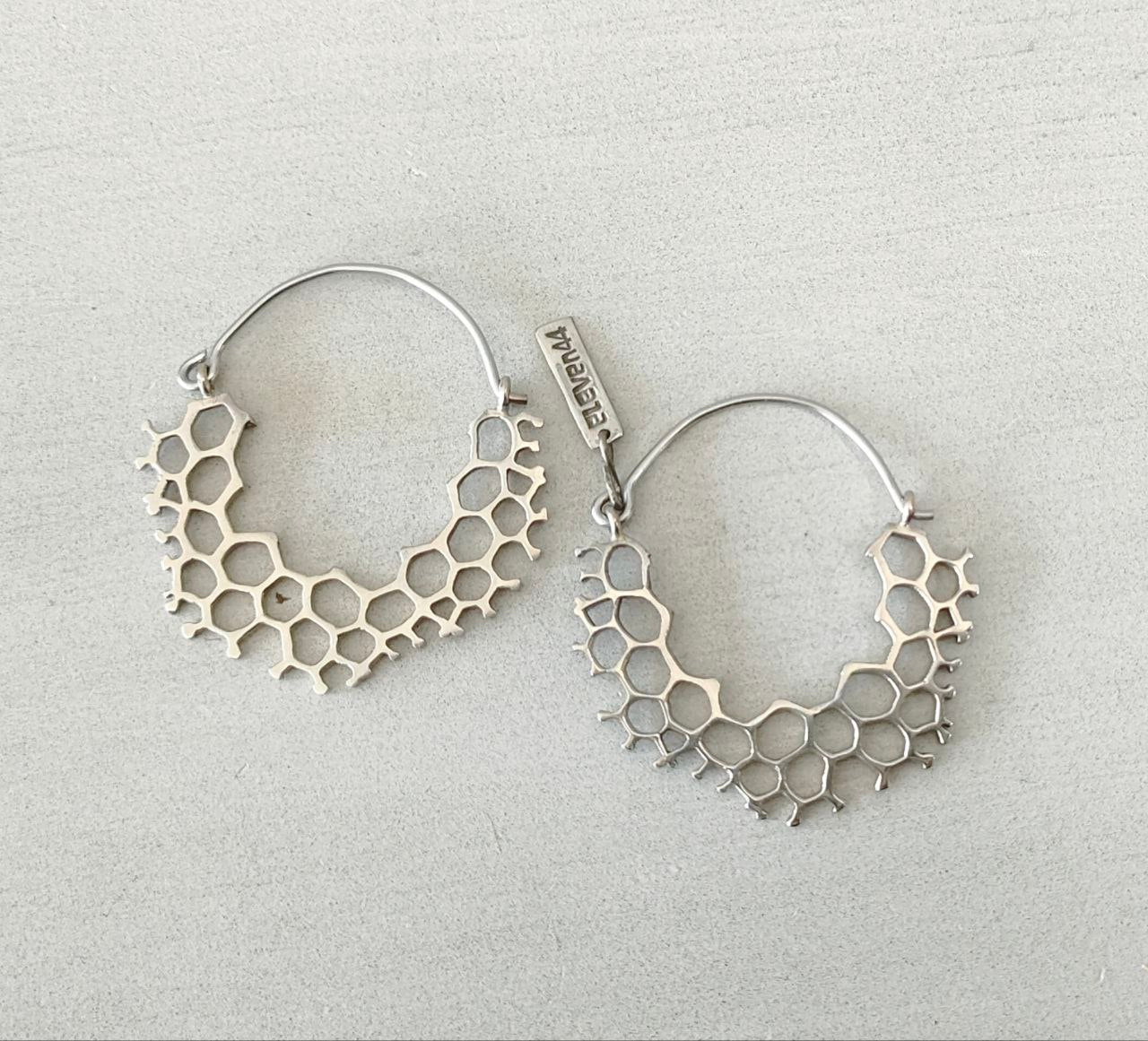 Hex Hoops Mini Silver