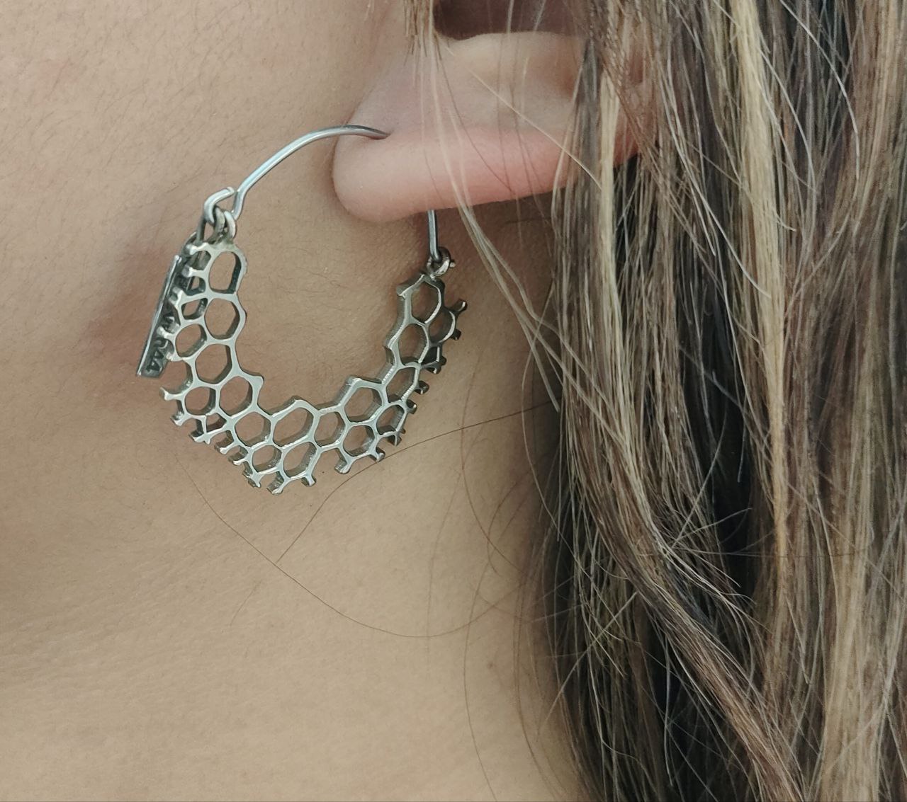 Hex Hoops Mini Silver