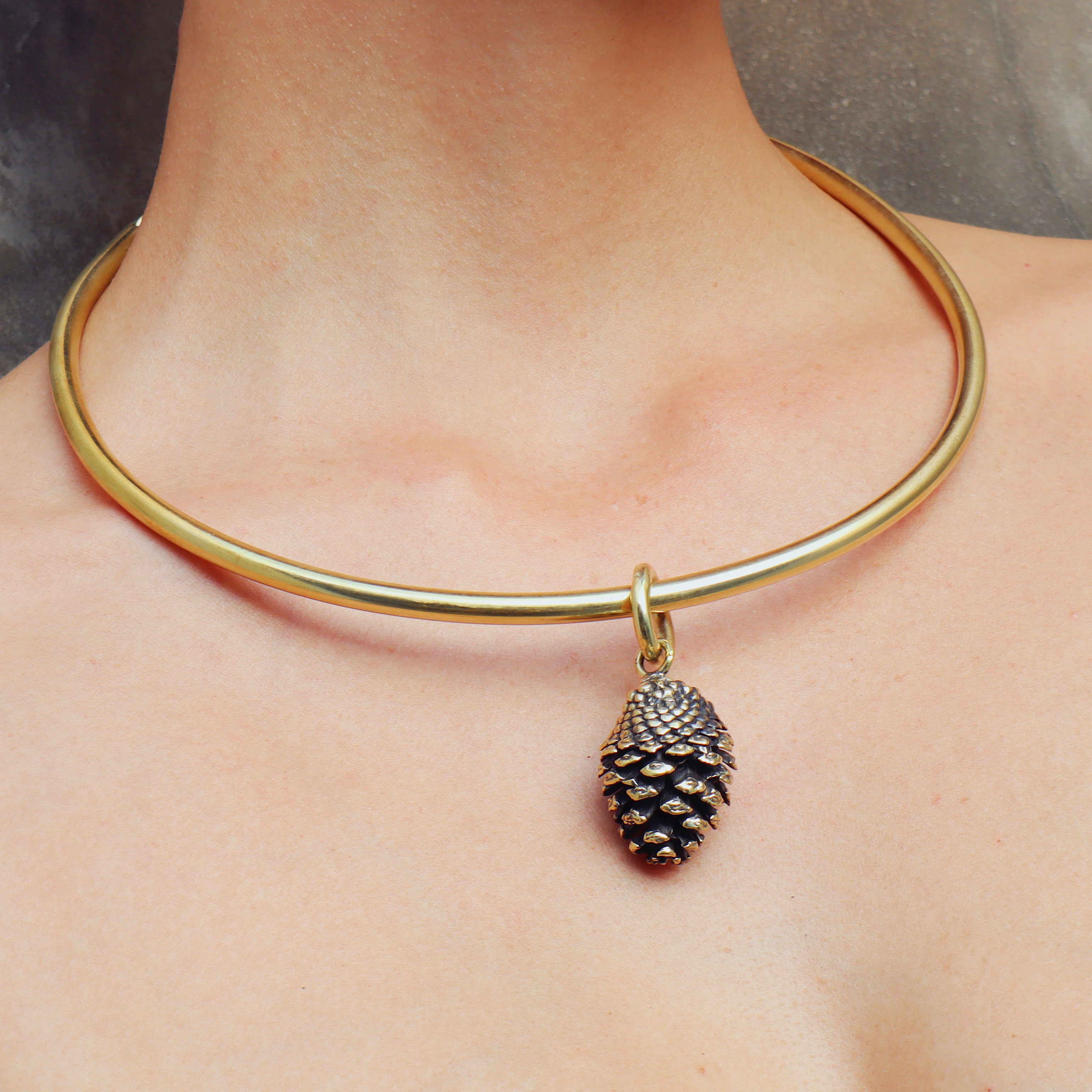 Pine Cone Pendant Brass