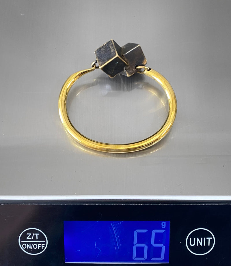 Pyrite Bangle Brass - eleven44