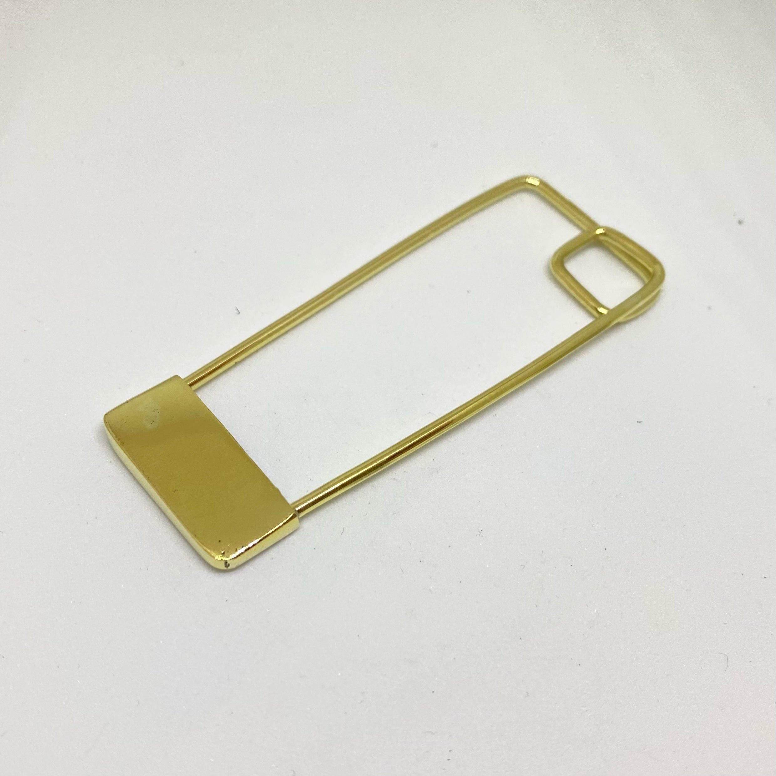 Square Safety Brooch Pin Brass
