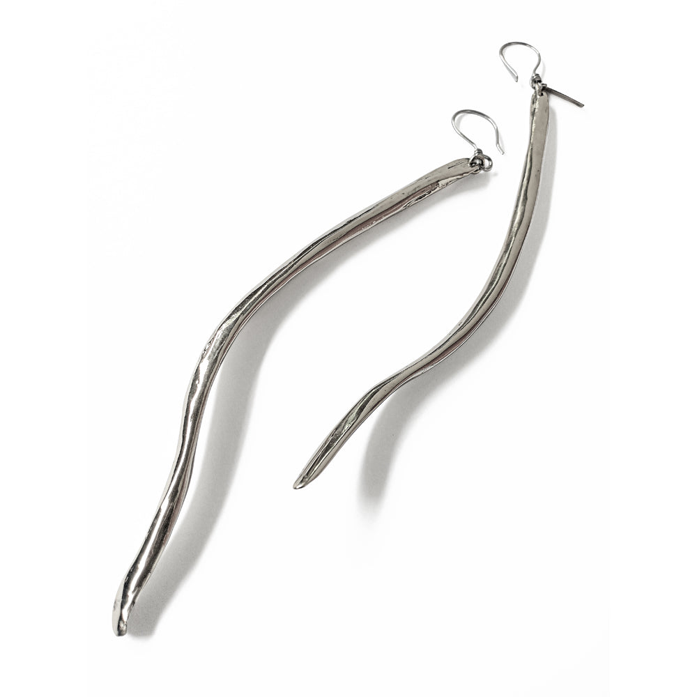 Rib Bone Earrings Silver