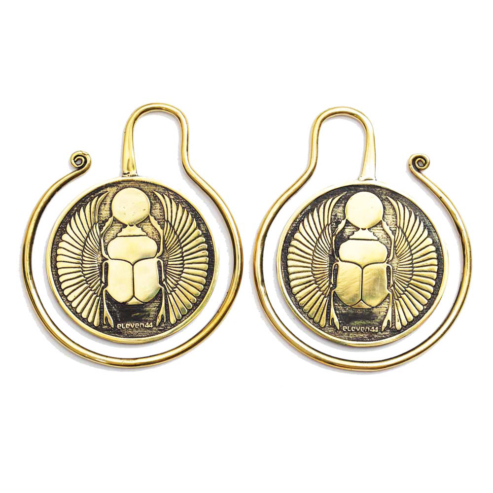 Scarab Ear Weights Brass