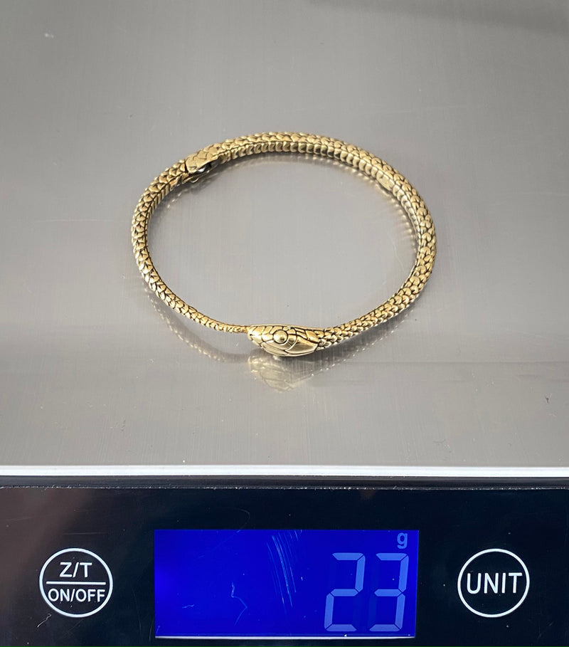 Mens Snake Bangle Brass