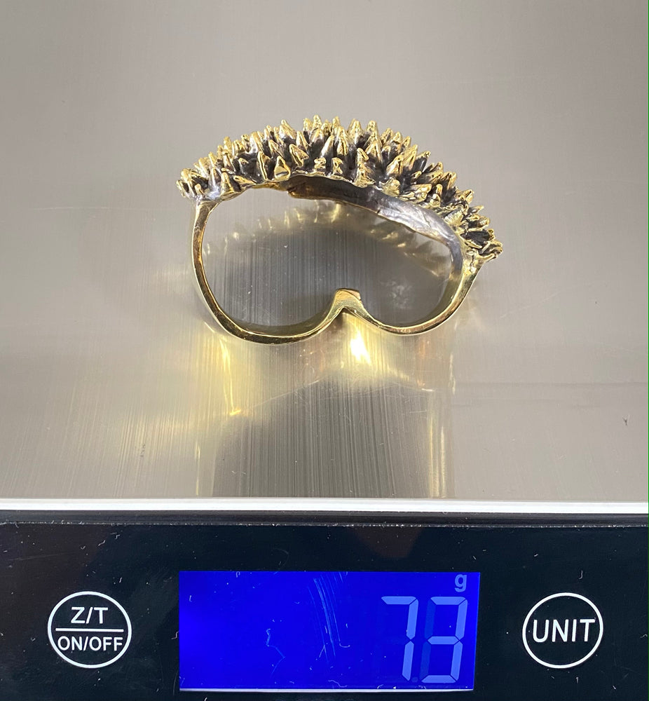 Spike 3 Finger Ring Brass - eleven44