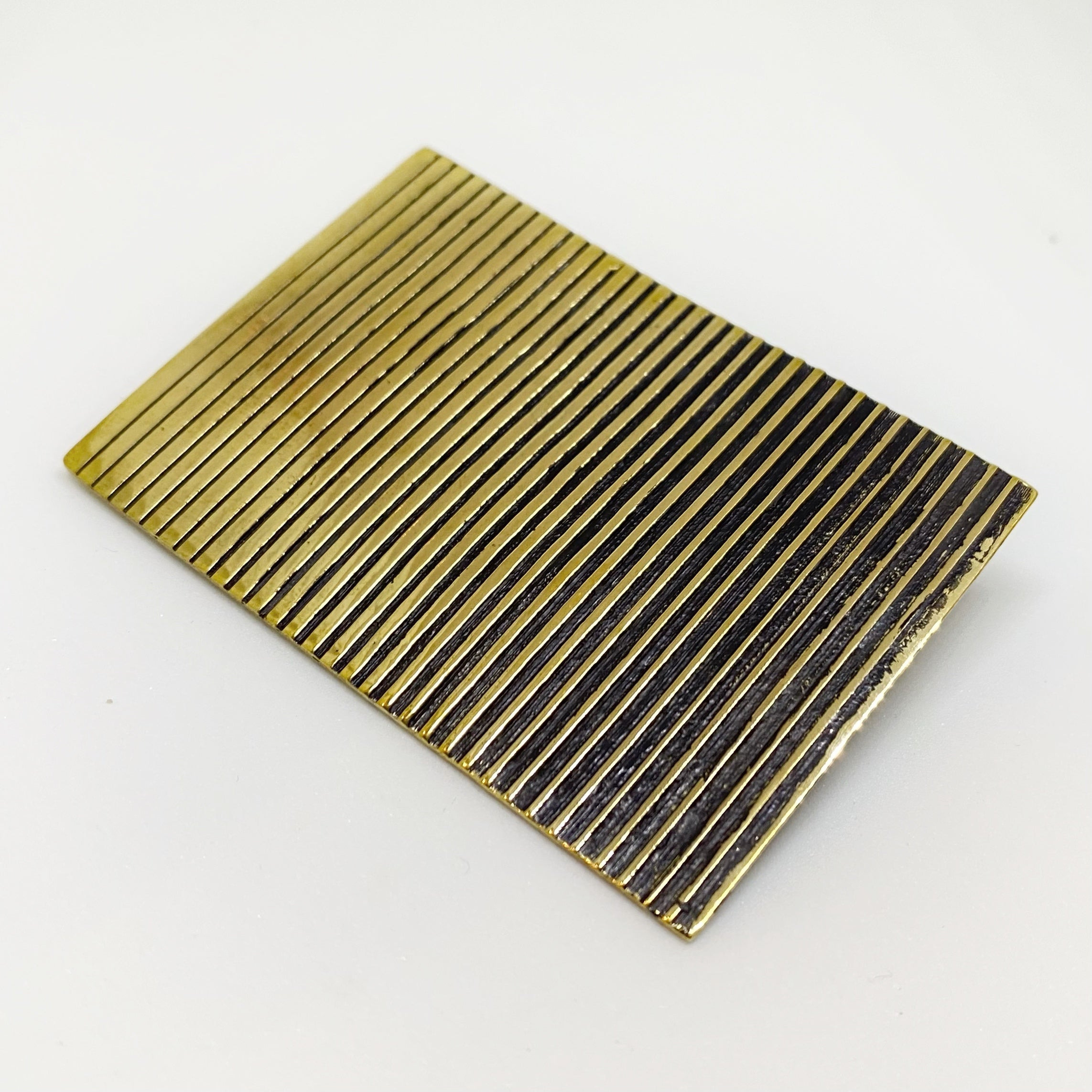 Stripe Brooch Brass