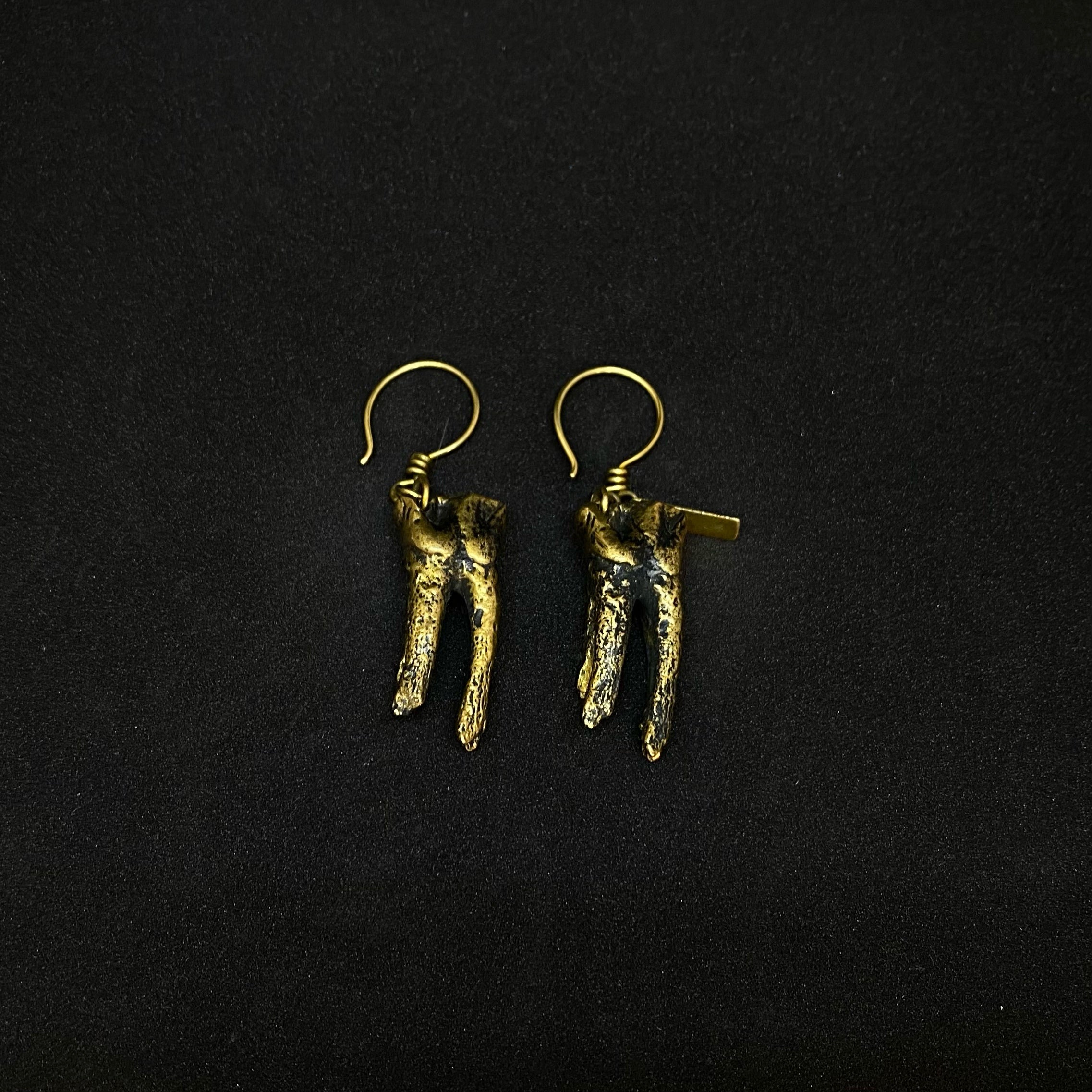 Tooth Earring Brass