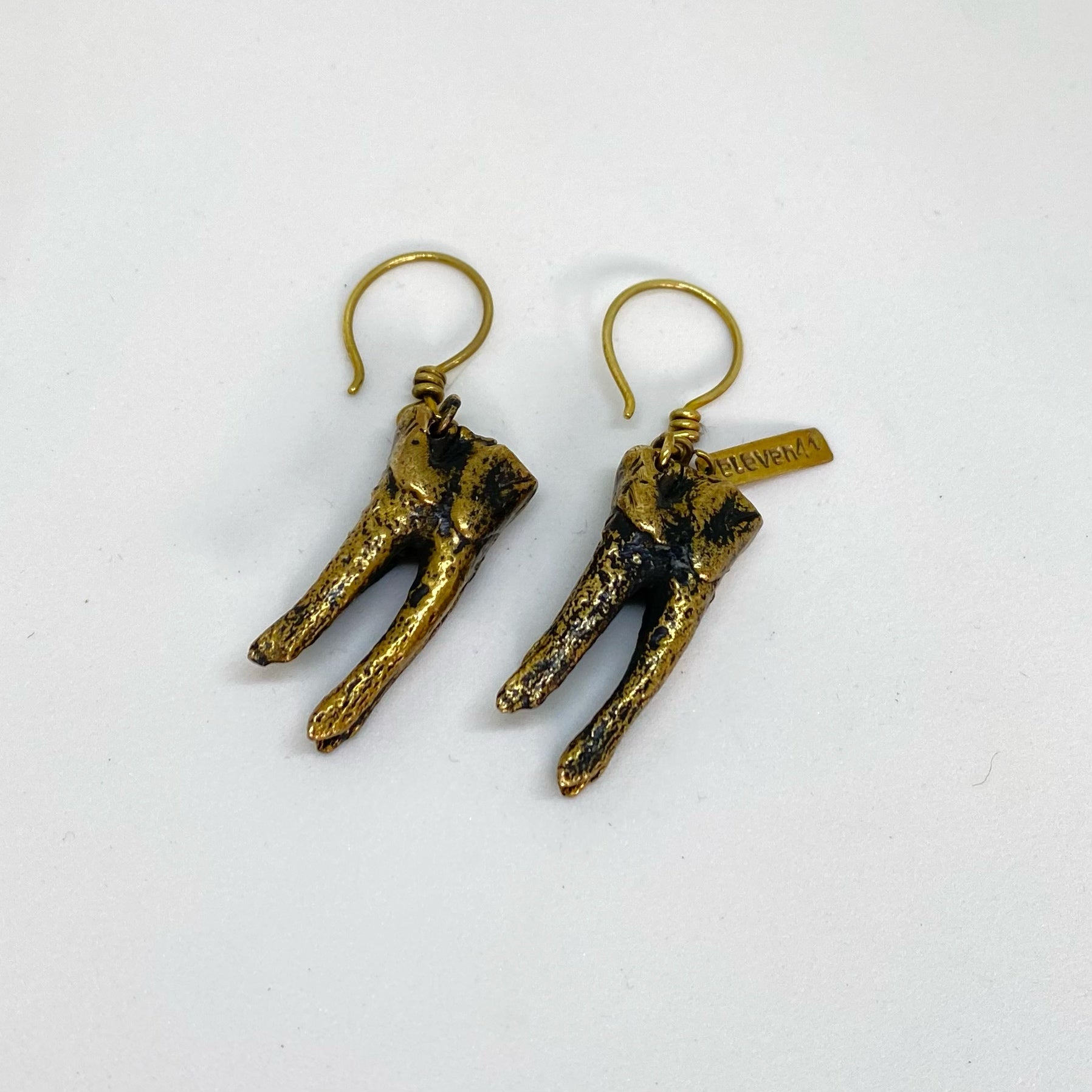 Tooth Earring Brass