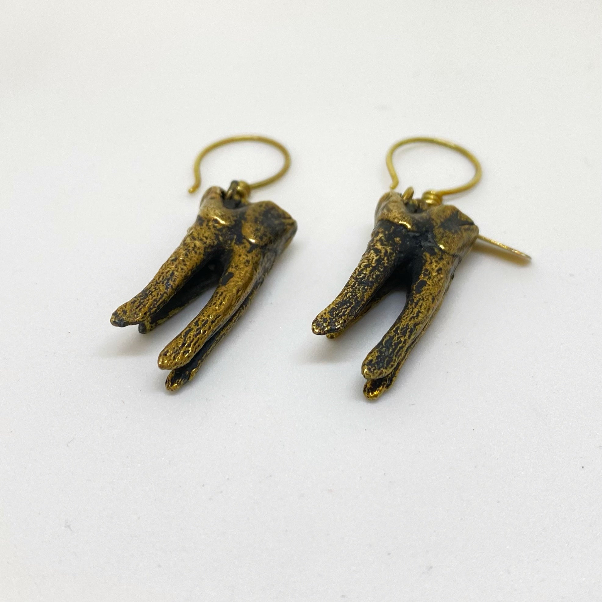 Tooth Earring Brass