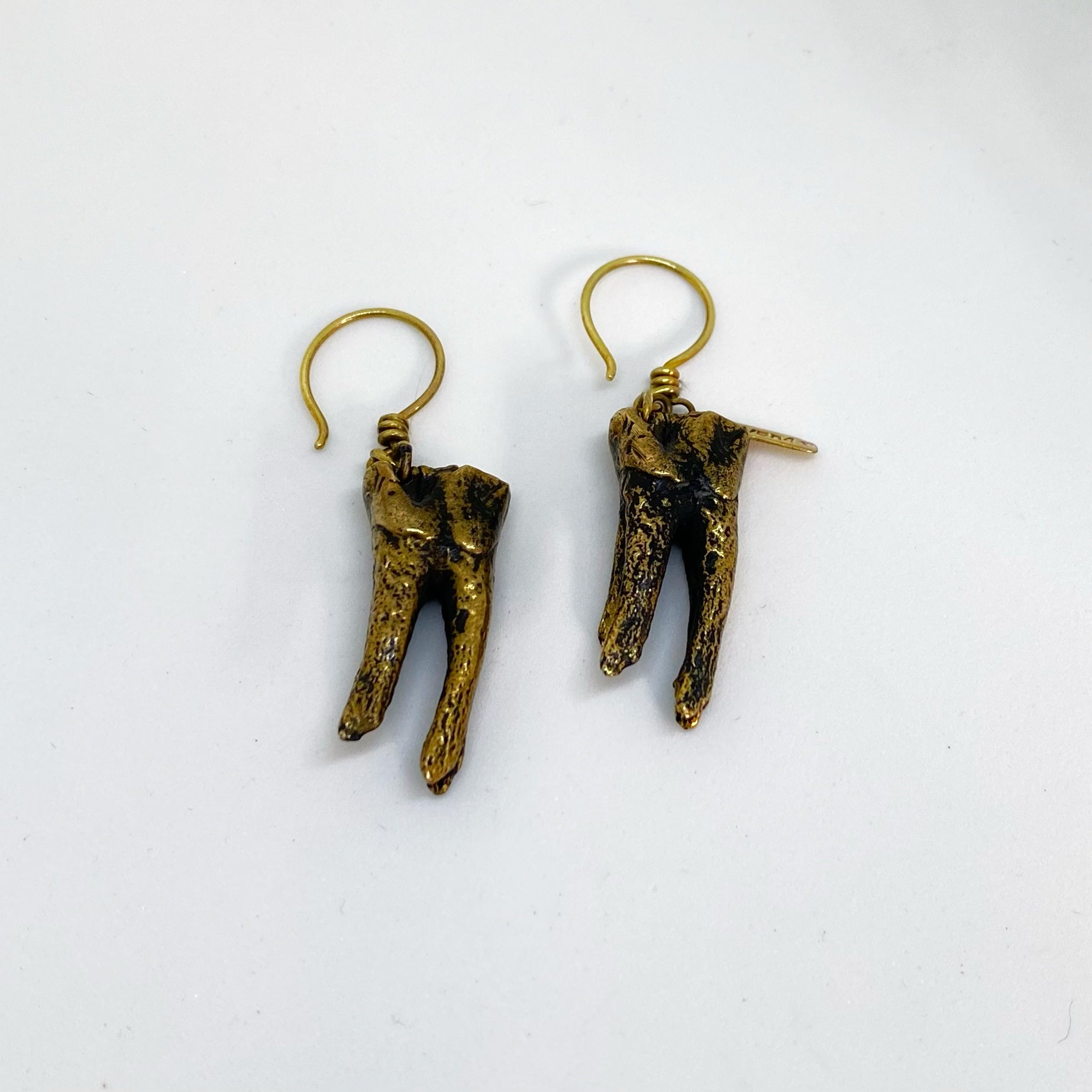 Tooth Earring Brass