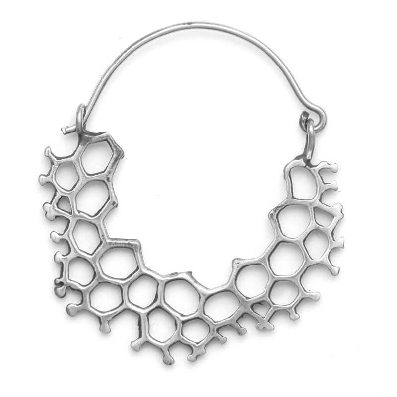 Hex Hoops Mini Silver