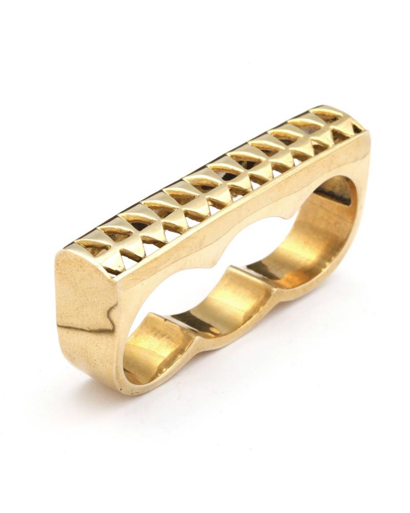 3 Triangle Finger Ring Gold - eleven44