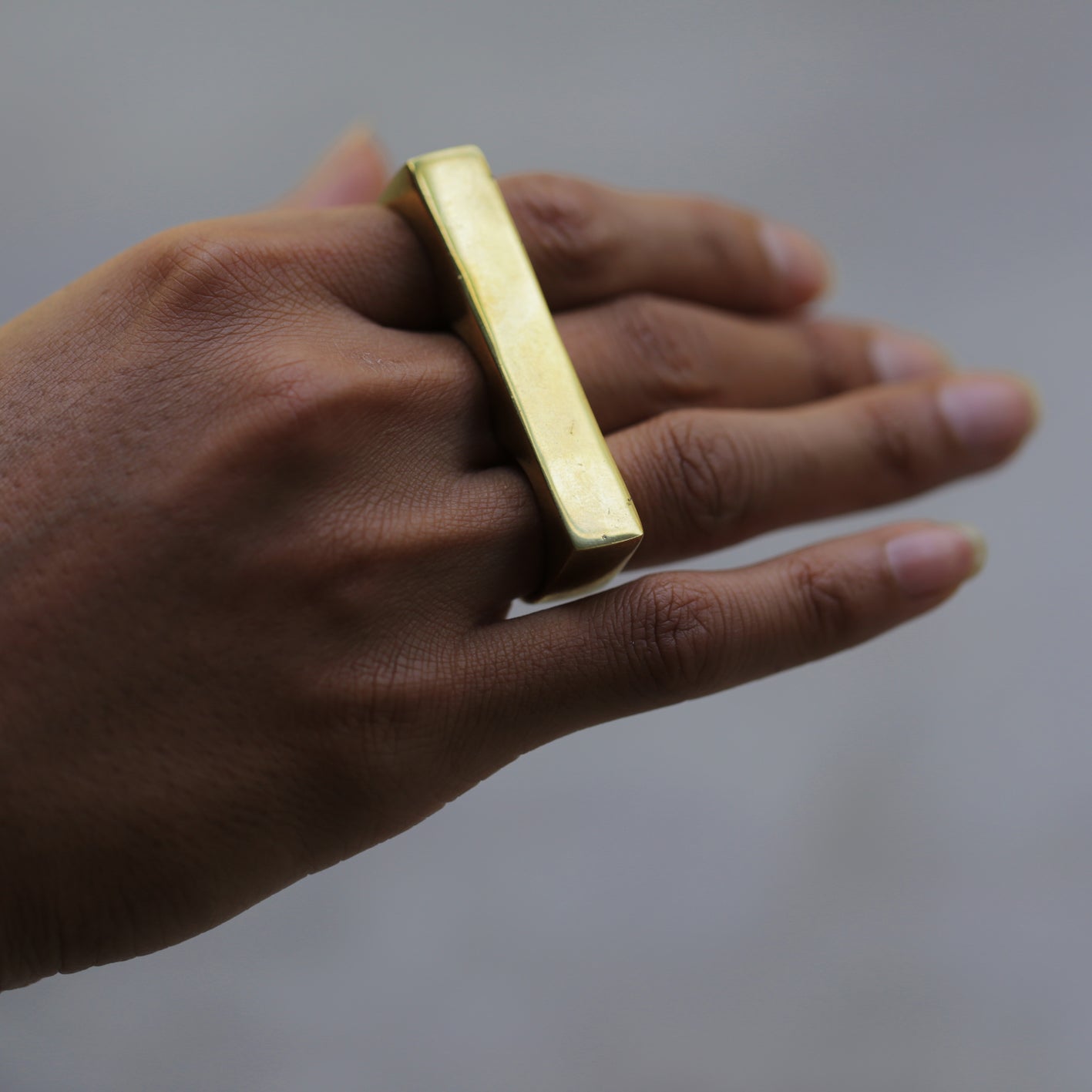 3 Finger Ring Wide Gold