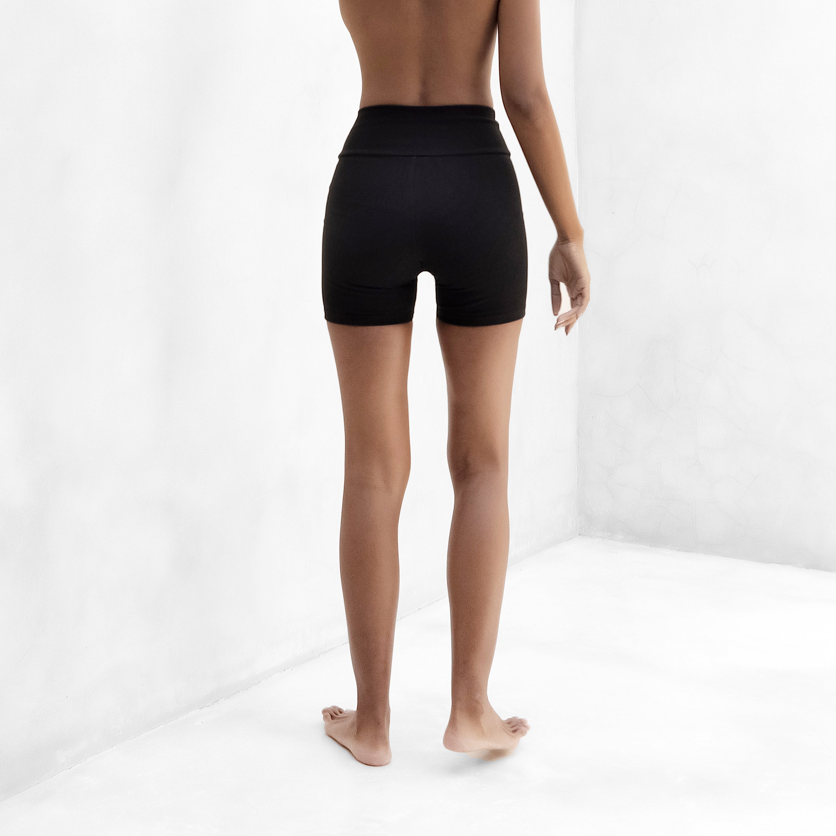 Black Bike Shorts Organic Cotton Lycra