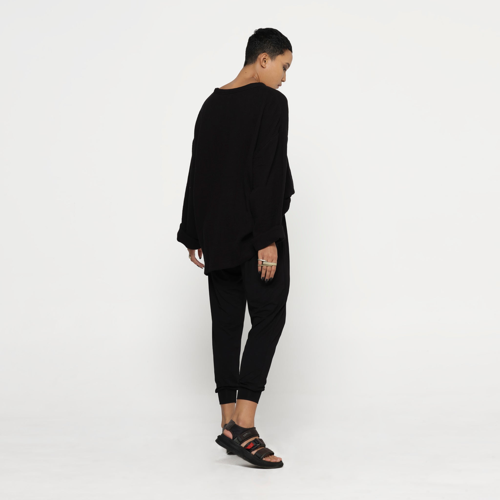 Black Hemp Gauze Top