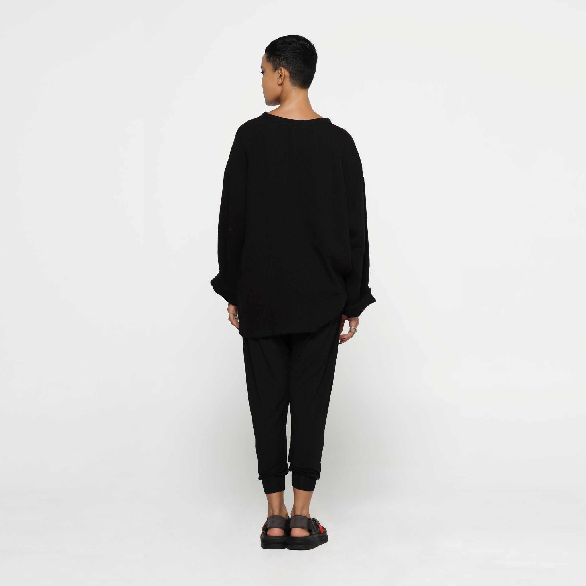 Black Hemp Gauze Top