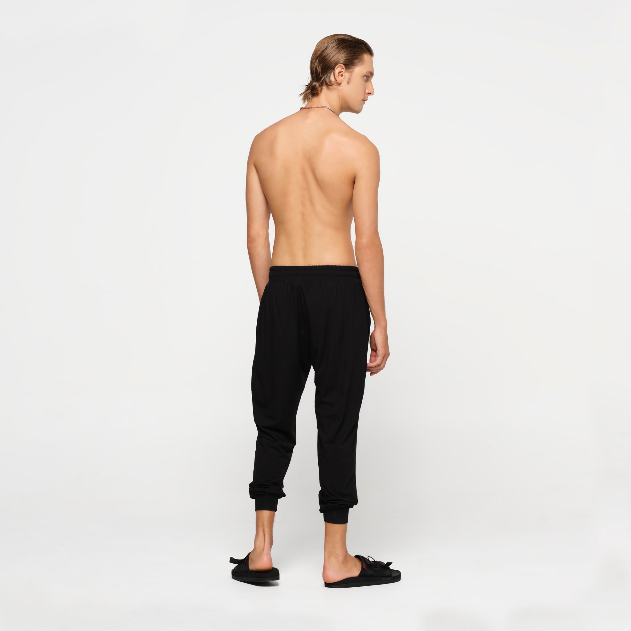 Mens Black Easy Pants Modal Lycra