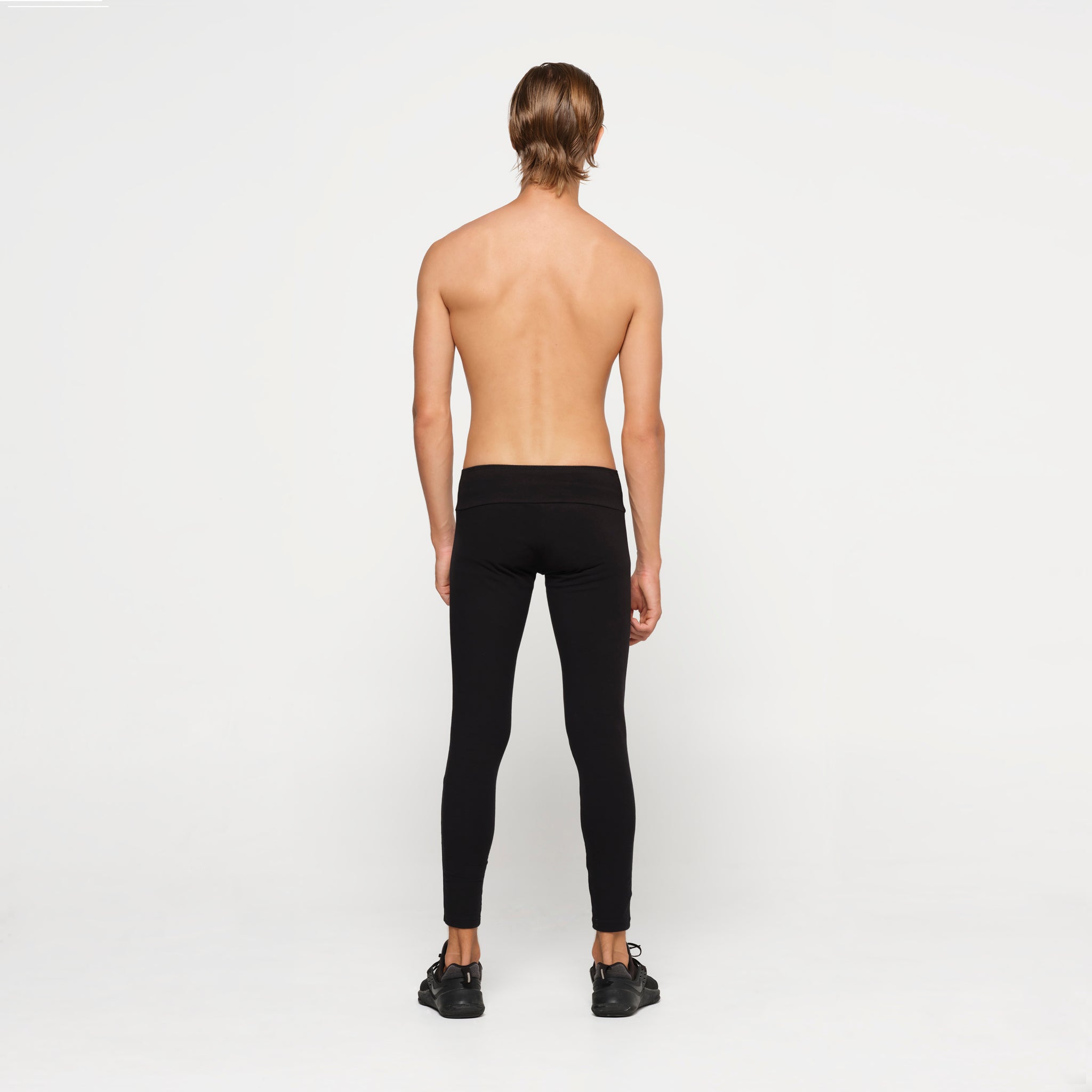 Mens Black Leggings Organic Cotton Lycra