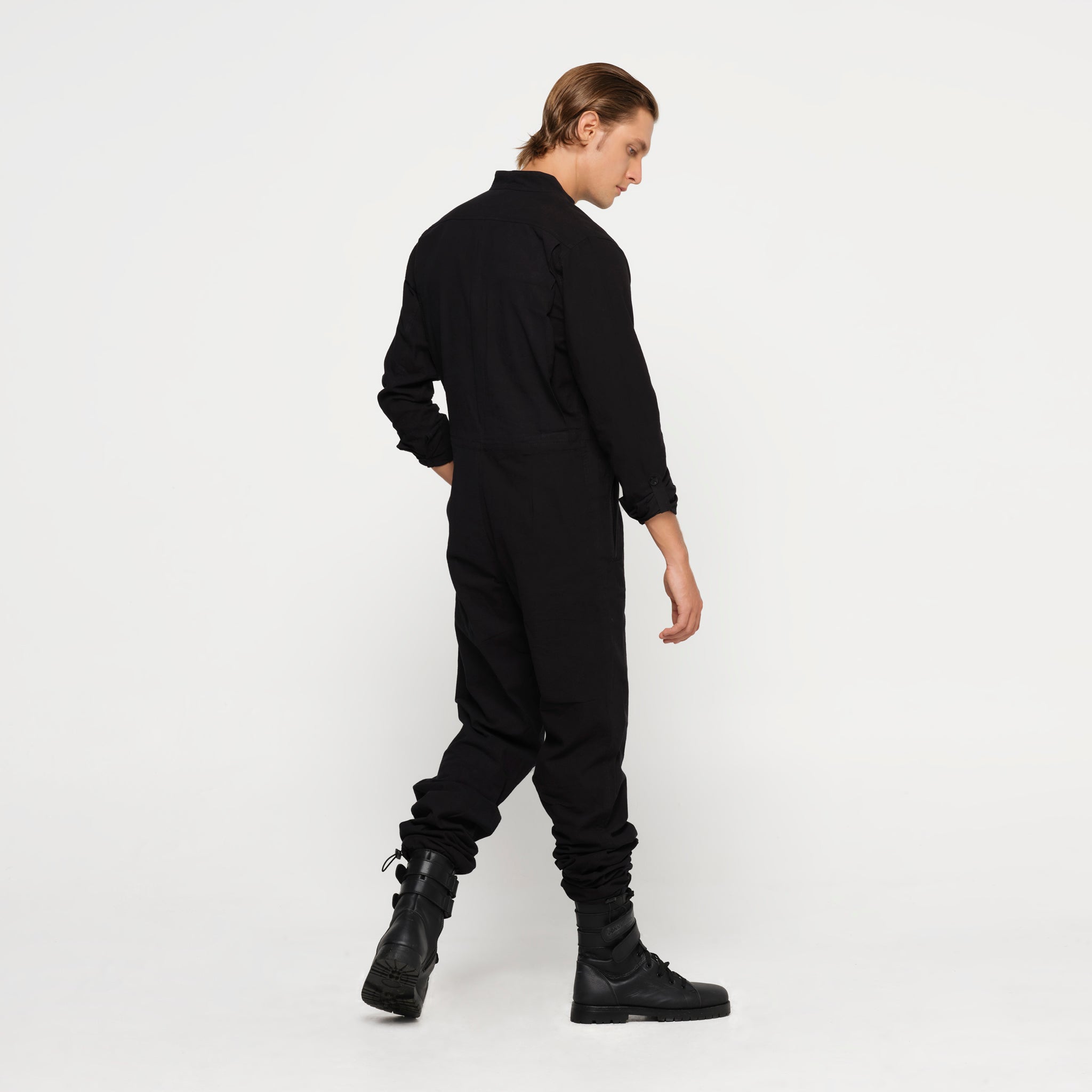 Mens Summer Coverall Black Hemp