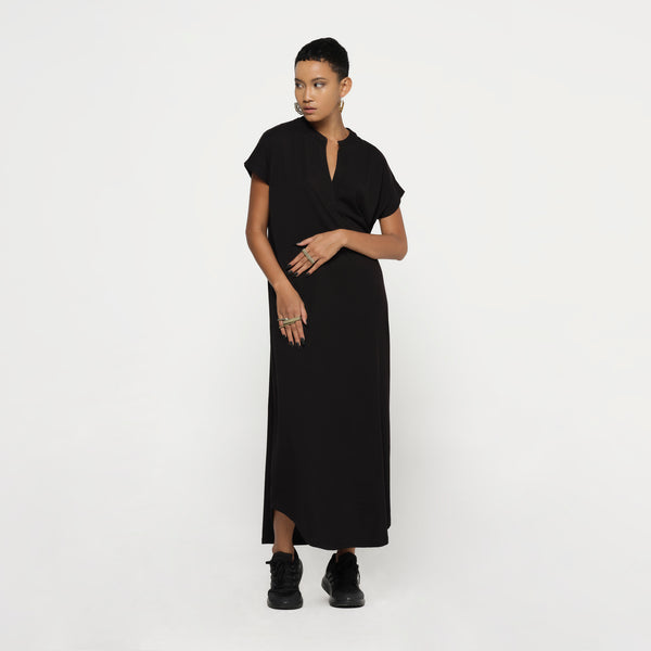 Nata Dress Long Black Organic Cotton