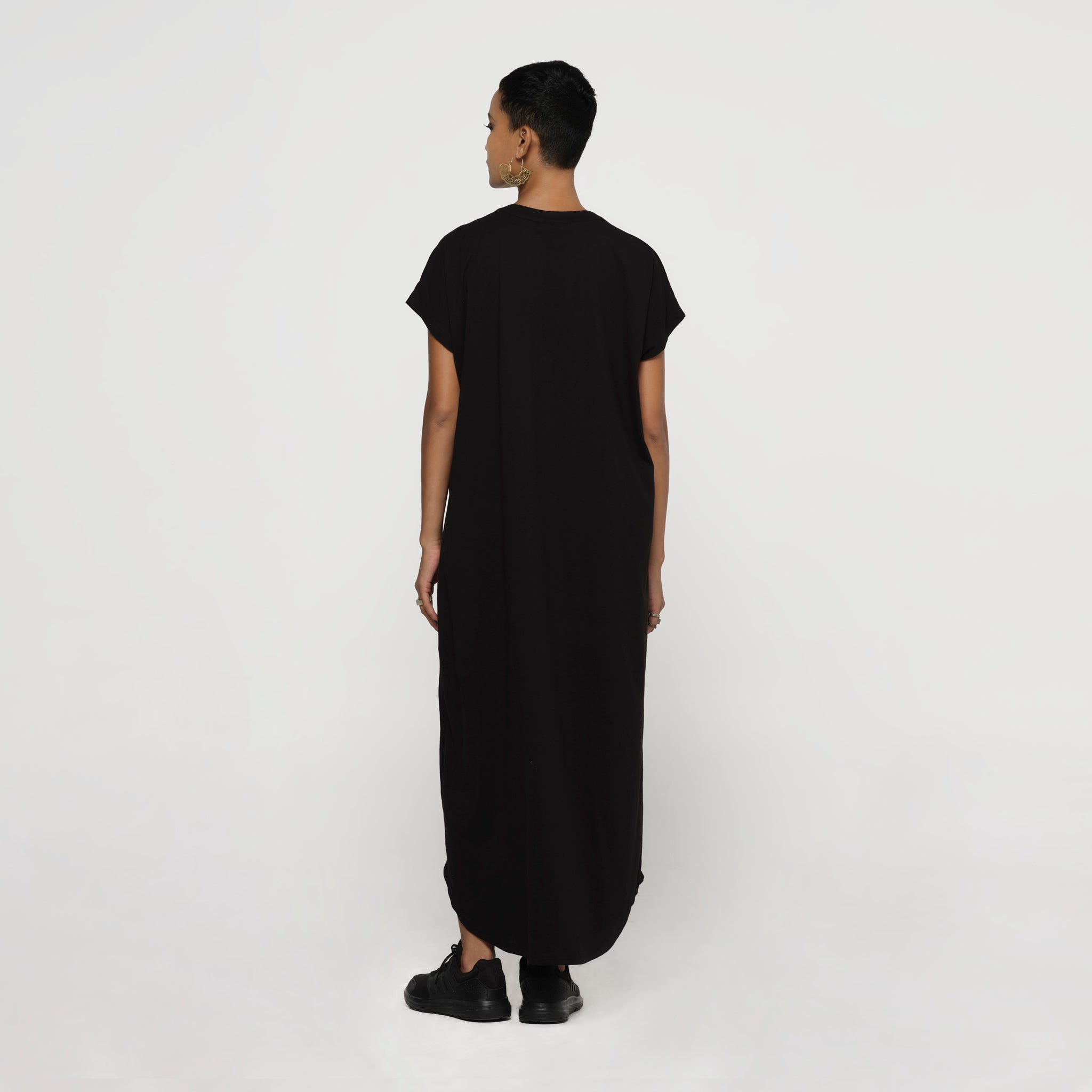 Nata Dress Long Black Organic Cotton