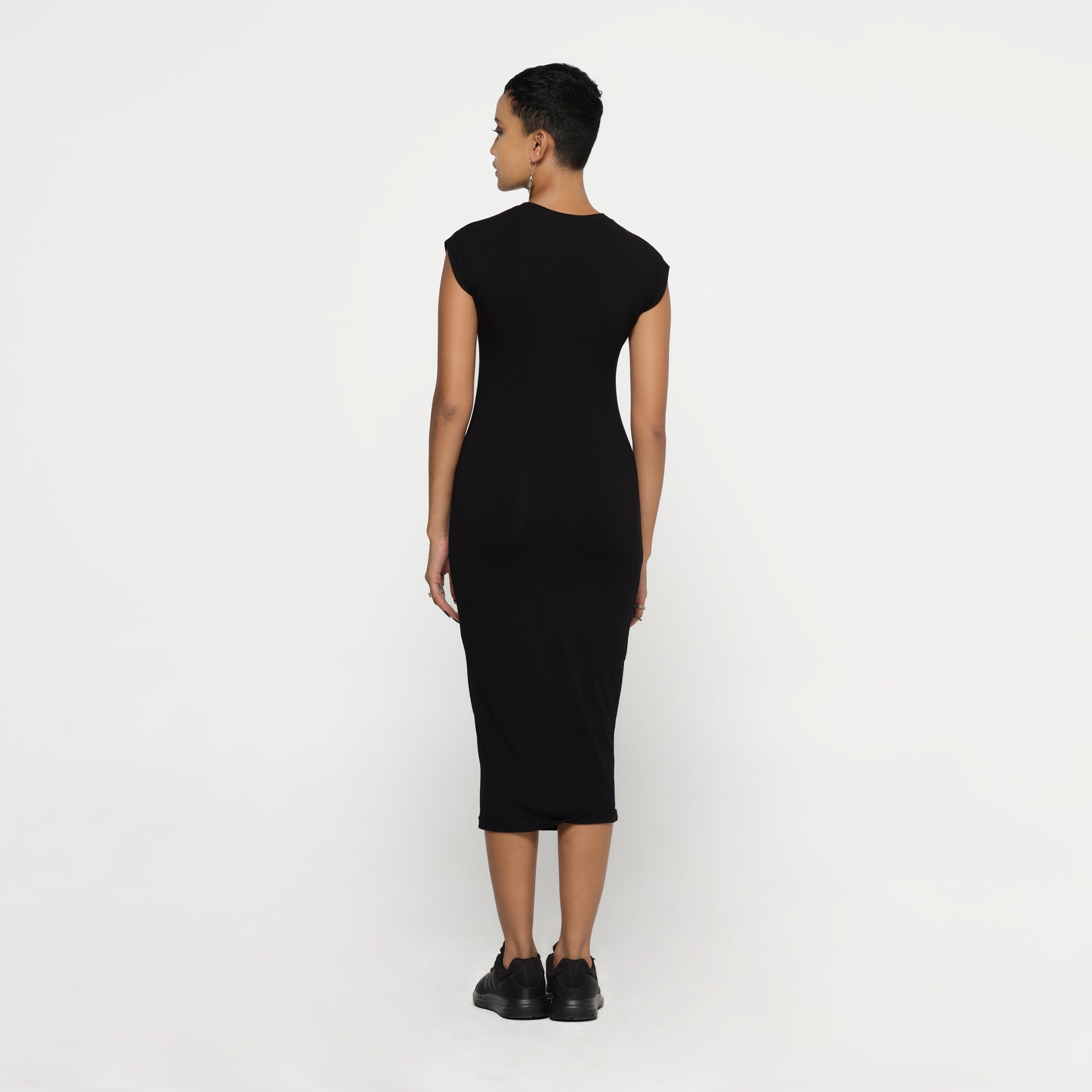 Sheath Dress Black Modal Lycra