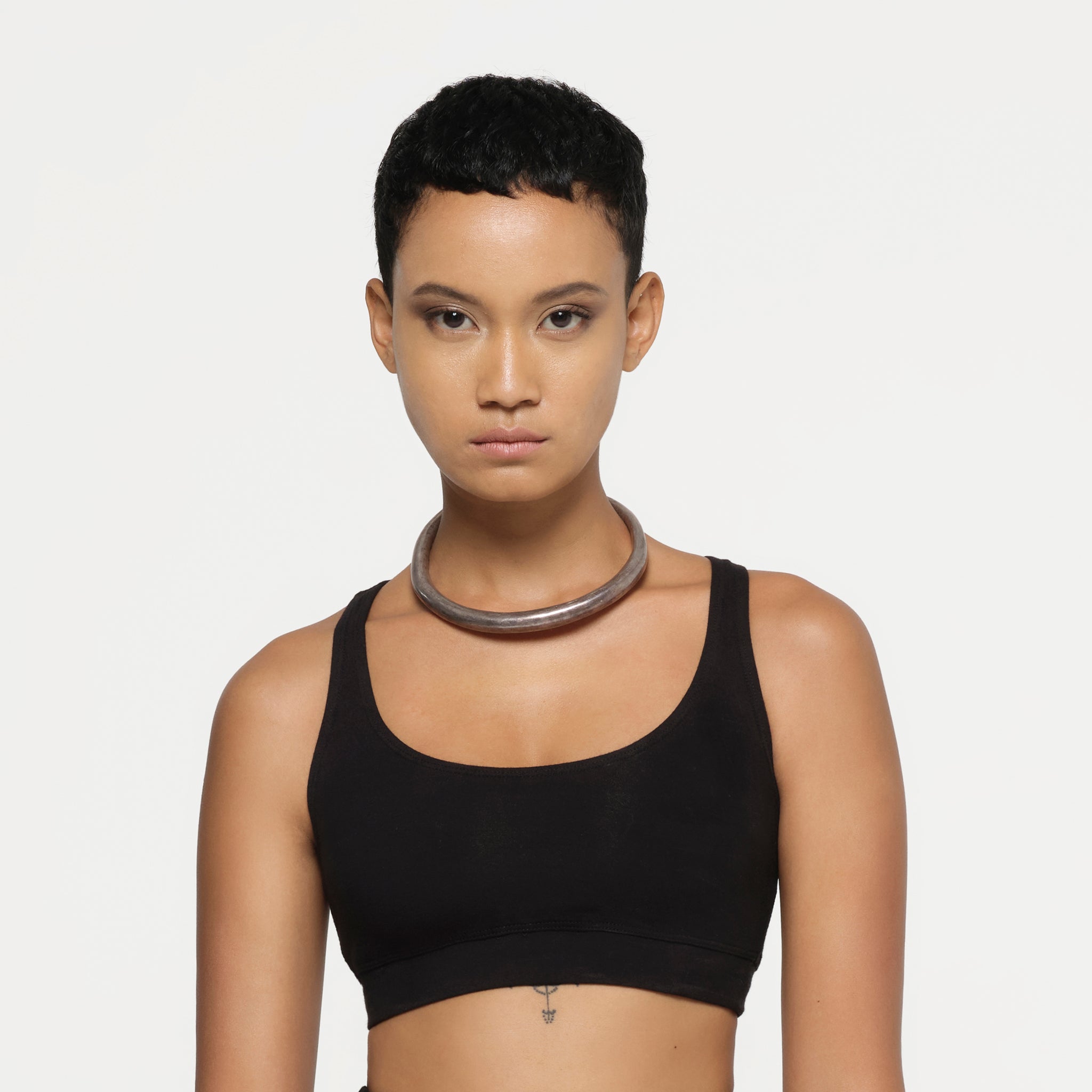 Black Sports Bra Organic Cotton Lycra New