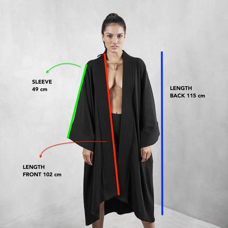 Black Afghan Coat Organic Cotton