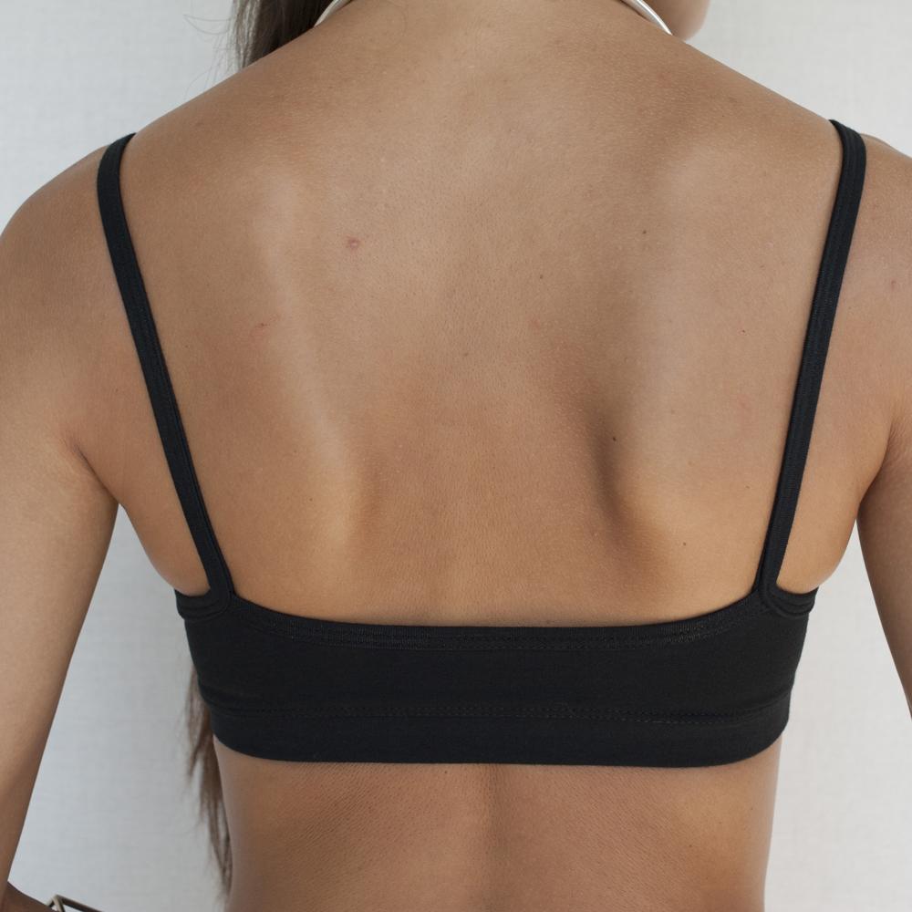 Black Bra Top Organic Cotton Lycra - eleven44