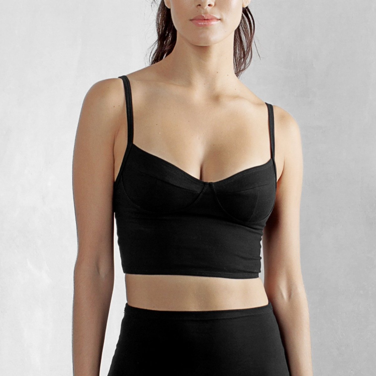 Black Bustier Organic Cotton Lycra - eleven44