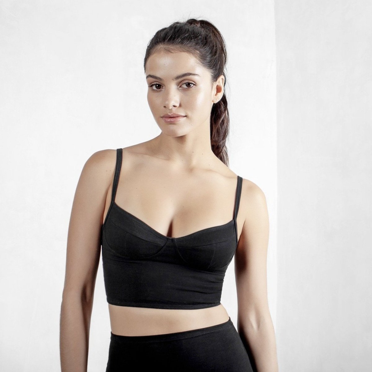 Black Bustier Organic Cotton Lycra - eleven44