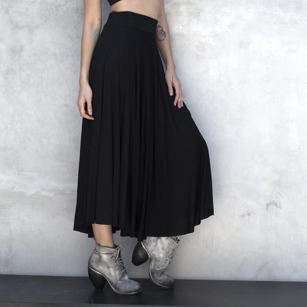 Black Circle Skirt Long Bamboo - eleven44