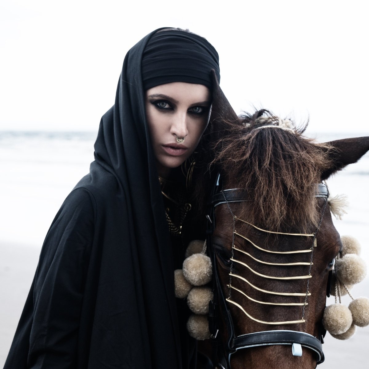 Black Wrap Cloak Organic Cotton - eleven44