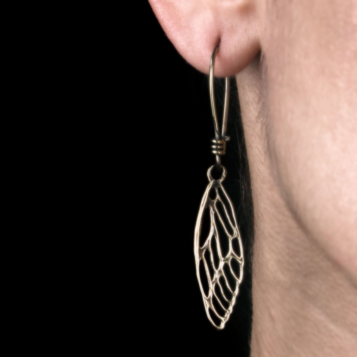 Cicada Wing Earrings Brass - eleven44
