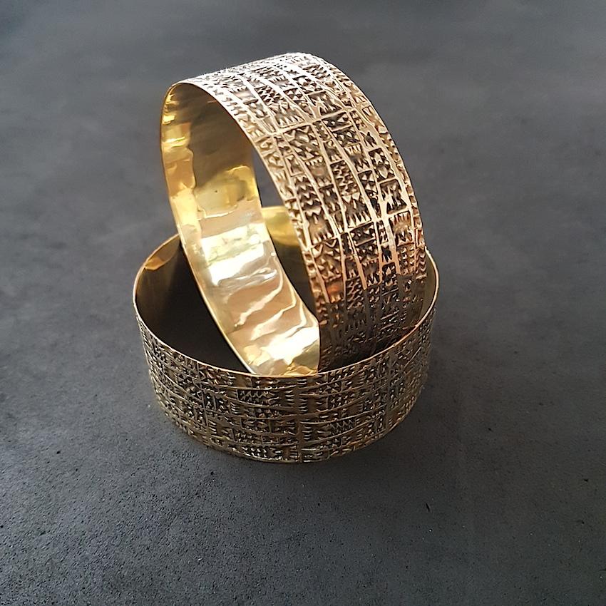 Etched Bangles Brass - eleven44