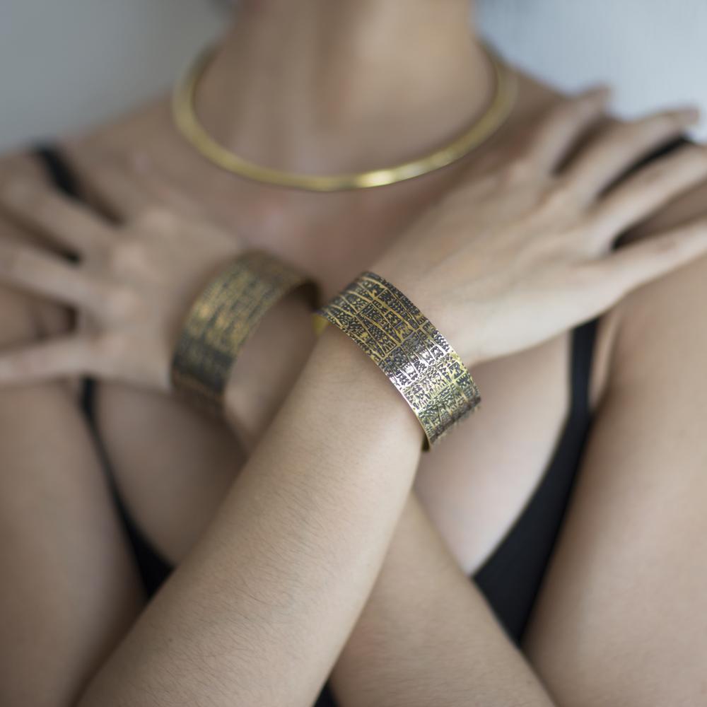 Etched Bangles Brass - eleven44