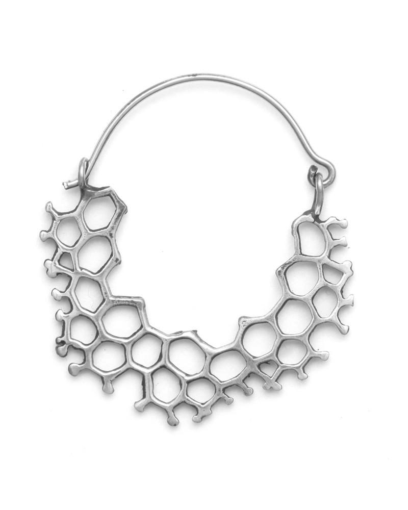 Hex Hoops Mini Silver - eleven44