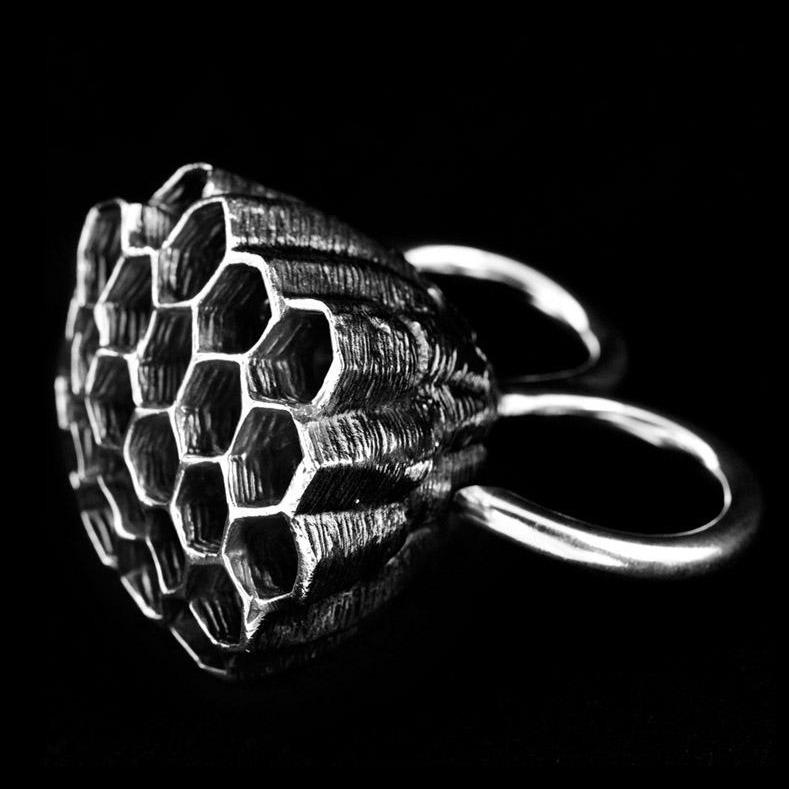 Honeycomb Ring Silver - eleven44