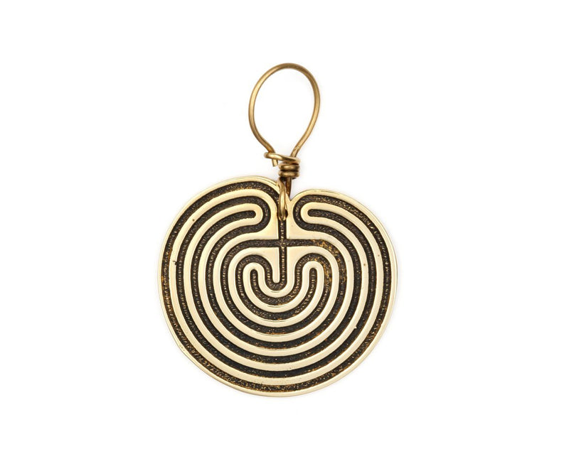Labyrinth Earrings Brass - eleven44