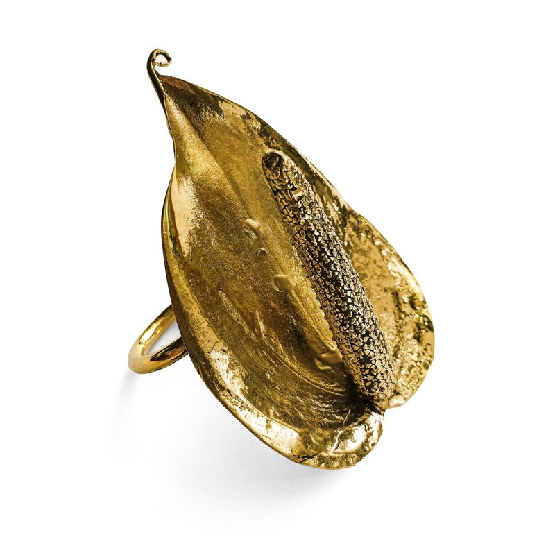 Lily 2 Finger Ring Gold - eleven44