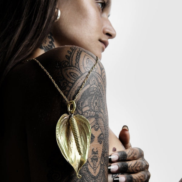 Lily Pendant Brass Chain - eleven44