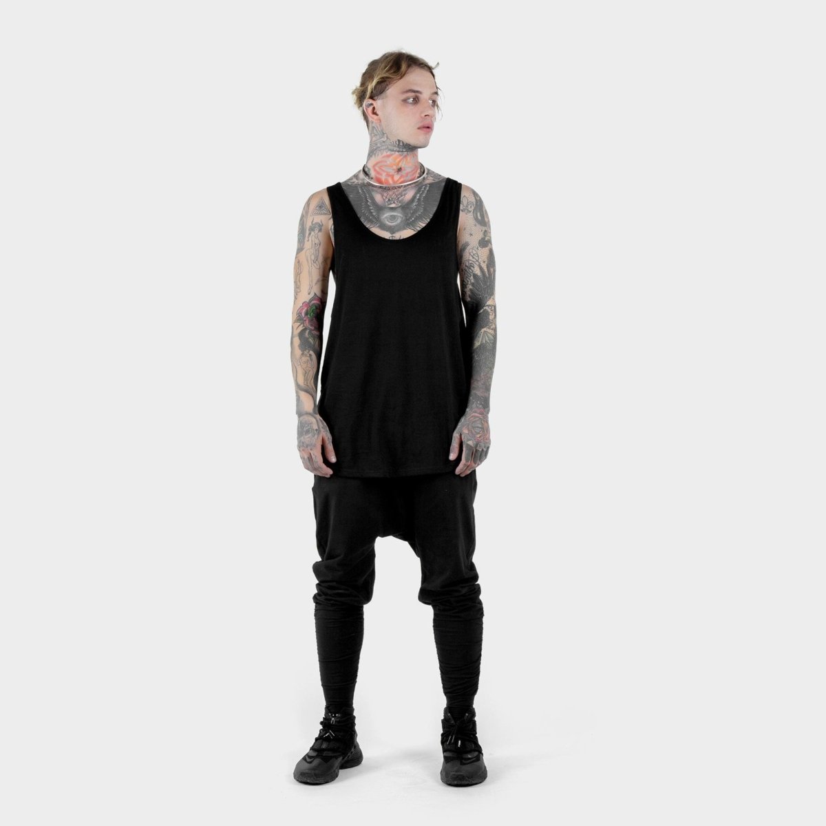 Mens Black Tank Top Organic Cotton - eleven44