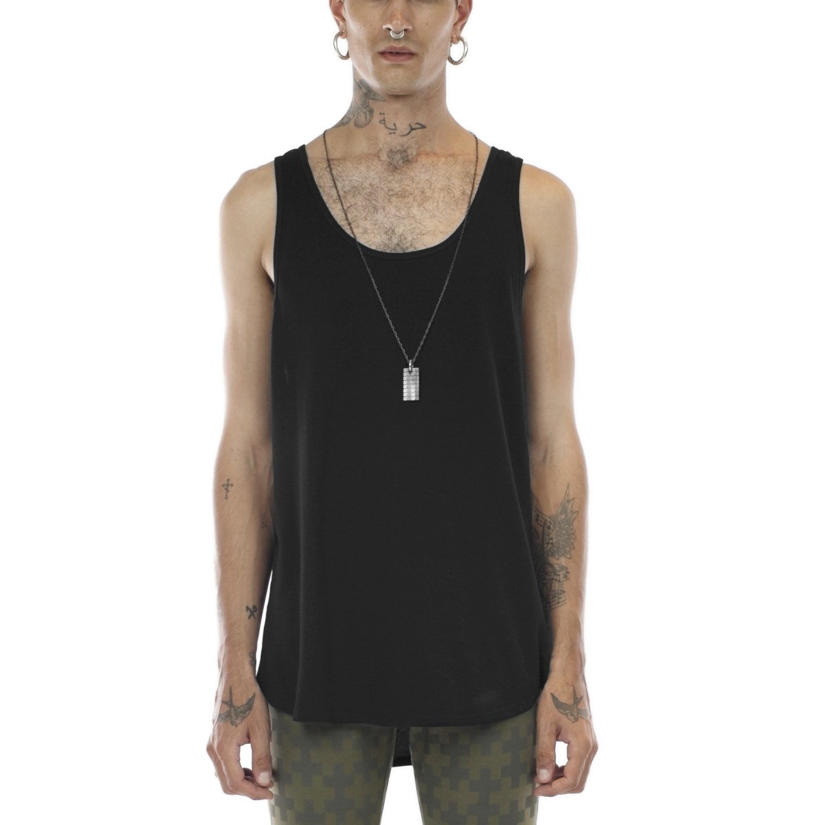 Mens Black Tank Top Organic Cotton - eleven44