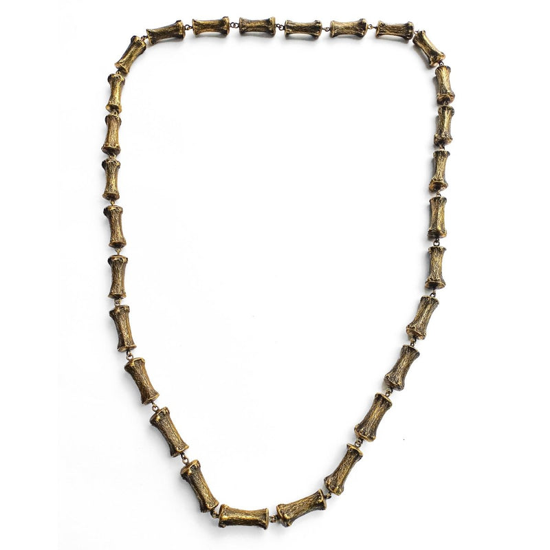 Mens Bone Necklace Brass Large - eleven44