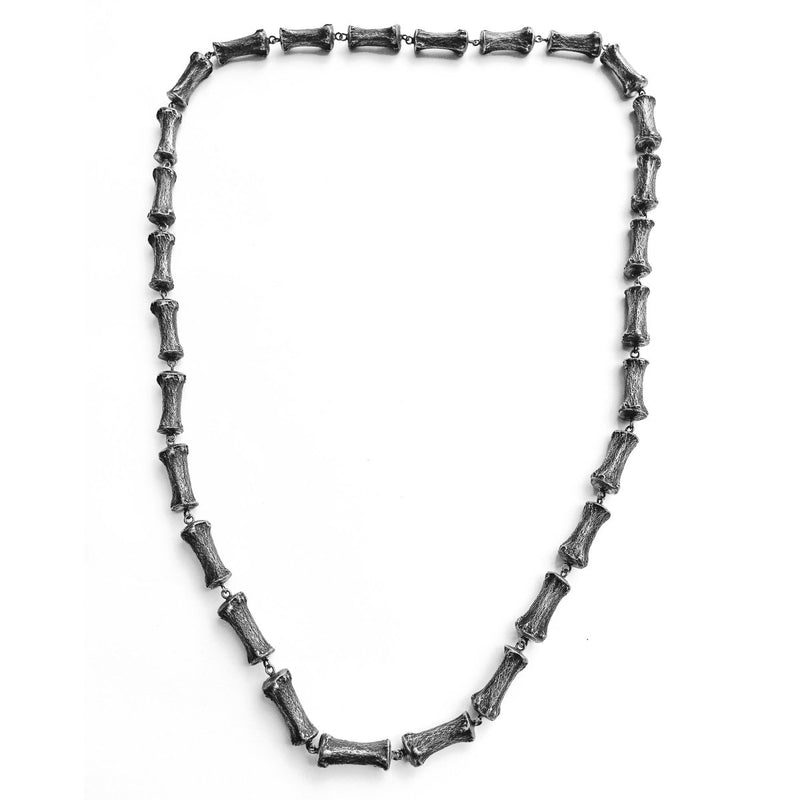 Mens Bone Necklace Silver Large - eleven44