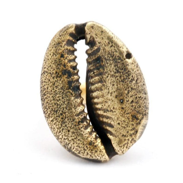 Mens Cowrie Shell Ring Gold - eleven44